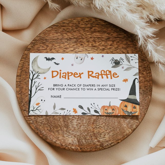 Halloween Little Boo Baby Shower Diaper Raffle Enclosure Card (Creator Uploaded)