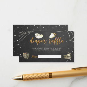 Halloween Little Boo Baby Shower Diaper Raffle Enclosure Card