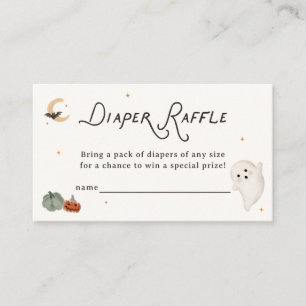 Halloween Little Boo Baby Shower Diaper Raffle Enclosure Card