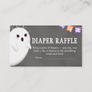 Halloween Little Boo Baby Shower Diaper Raffle Enclosure Card