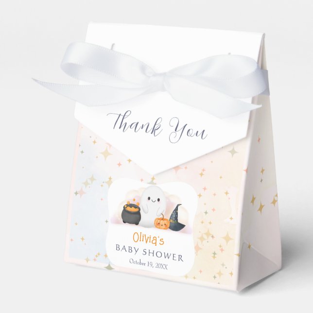 Halloween Little Boo Baby Shower  Favor Boxes (Front Side)