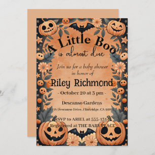 Halloween Little Boo Baby Shower Invitation