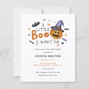 Halloween Little Boo Baby Shower Invitation