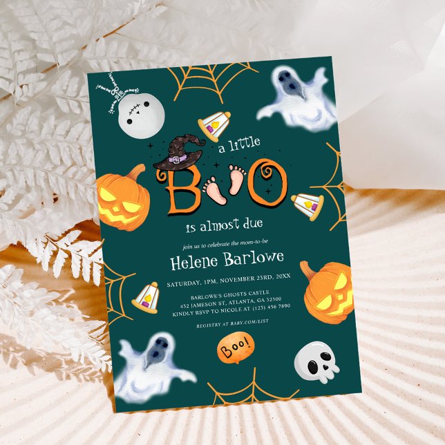 Halloween Little Boo Baby Shower  Invitation (Halloween Little Boo Baby Shower Invitation)