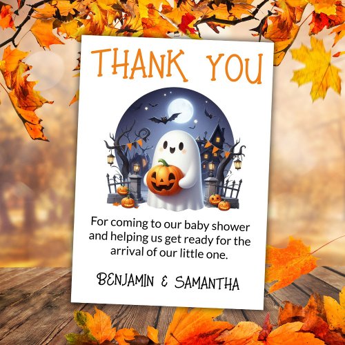 Halloween Little Boo Baby Shower Thank You Card
