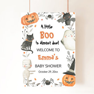 Halloween  Little Boo Baby Shower Welcome Poster