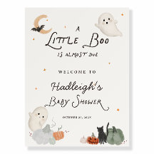 Halloween Little Boo Baby Shower Welcome Sign