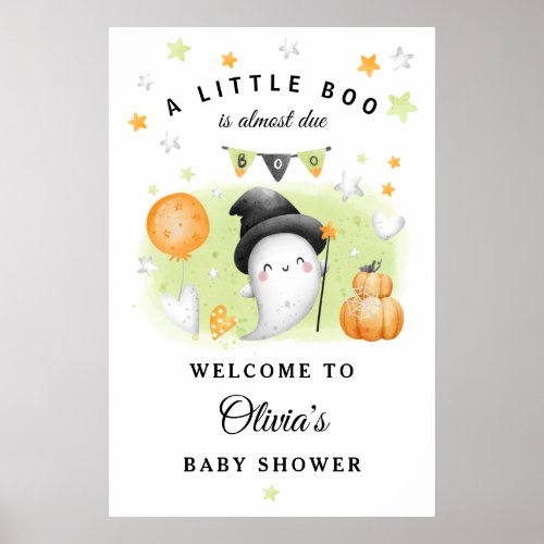 Halloween Little Boo Baby Shower Welcome Sign