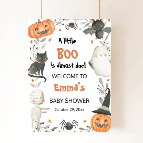 Halloween  Little Boo Baby Shower Welcome Sign