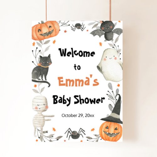 Halloween  Little Boo Baby Shower Welcome Sign
