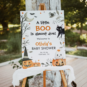 Halloween Little Boo Baby Shower Welcome Sign