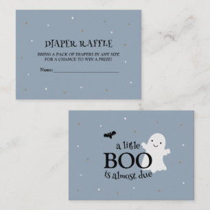 Halloween Little Boo Blue Diaper Raffle Enclosure Card