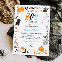 Halloween Little Boo Boy Baby Shower Invitation