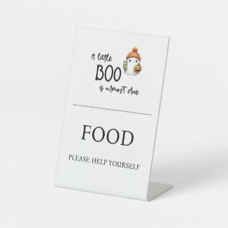 Halloween Little Boo Food Baby Shower Pedestal Sign