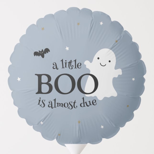 Halloween Little Boo Ghost Boy Baby Shower Balloon (Back)