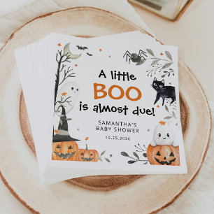Halloween Little Boo Ghost Pumpkin Baby Shower Napkins