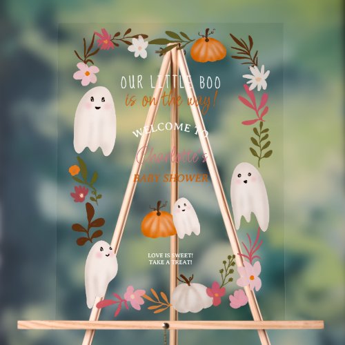 Halloween little boo Ghosts welcome baby shower Acrylic Sign