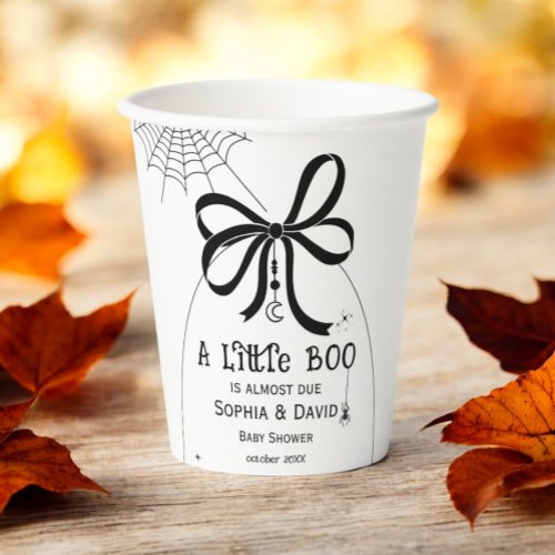 Halloween Little Boo Gothic Baby Shower Paper Cups