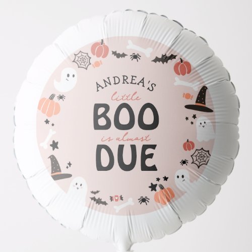 Halloween Little Boo is Almost Due Baby Shower Balloon
