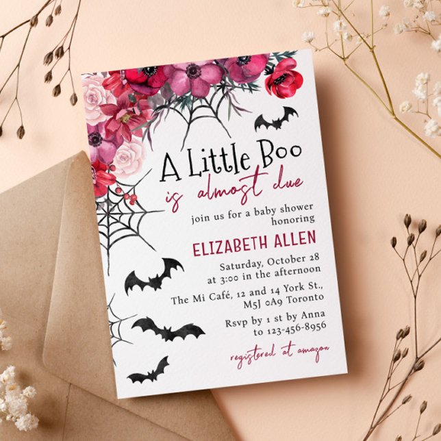 Halloween Little Boo Is Almost Due Baby Shower Invitation (Creator Uploaded)