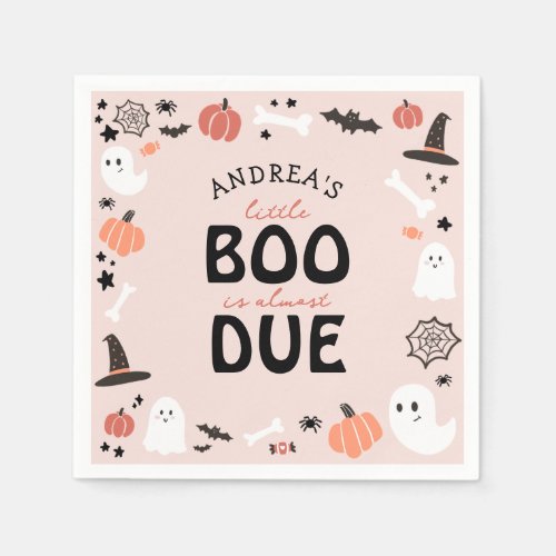 Halloween Little Boo is Almost Due Baby Shower Napkins