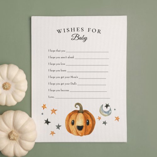 Halloween Little Boo is Due Wishes for Baby Invitation