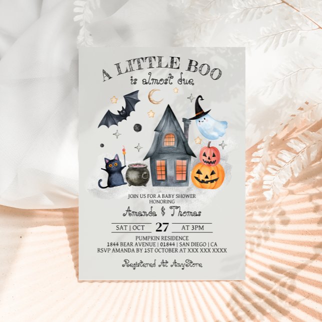 Halloween Little Boo Pumpkin Baby Shower  Invitation (Creator Uploaded)