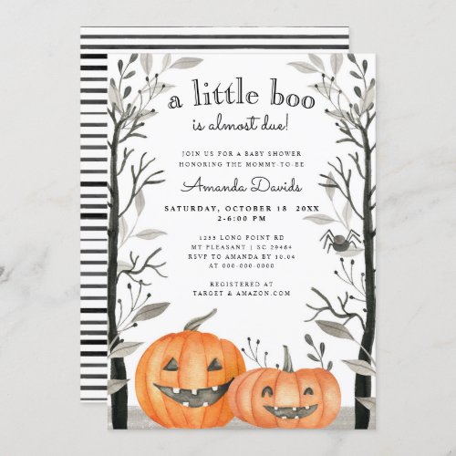 Halloween Little Boo Pumpkin Fall Baby Shower Invitation - Halloween Little Boo Pumpkin Fall Baby Shower Invitation
Message me for any needed adjustments