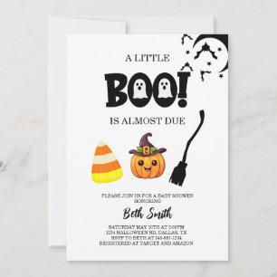 Halloween Little Boo Punkin Baby Shower Invitation