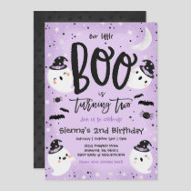 Halloween Little Boo Purple Ghost 2nd Birthday Invitation