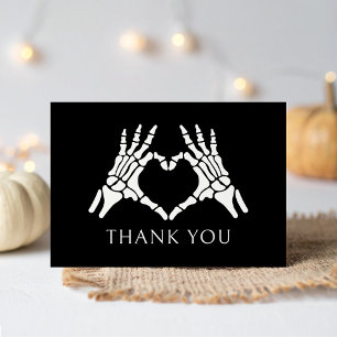 Halloween Little Boo Skeleton Baby Shower Letterpress Thank You Card