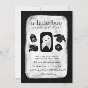 Halloween Little Boo Skull Sprinkle Baby Shower In Invitation
