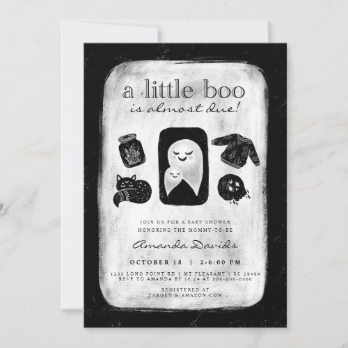 Halloween Little Boo Skull Sprinkle Baby Shower In Invitation