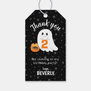 Halloween Little Boo Turning Two 2nd Birthday Gift Tags