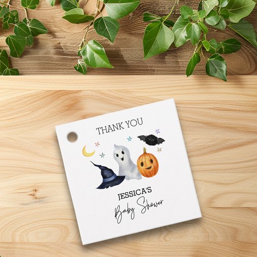 Halloween Little Boo Watercolor Baby Shower  Favor Tags