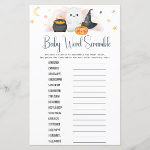 Halloween Little Boo Word Scramble Shower Game 