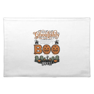 Halloween Little Boo Yah Cute Spooky Vector Design Cloth Placemat