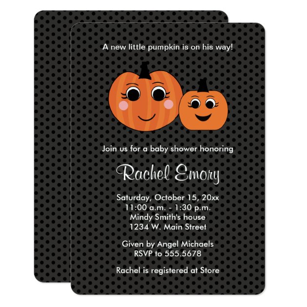 Halloween Little Boy Pumpkin Baby Shower Invitation