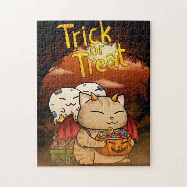 Halloween Little Devil Cat Jigsaw Puzzle (Vertical)