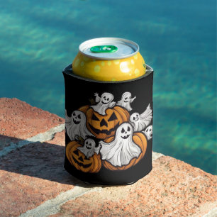 Halloween: Little Ghosts with Pumpkins - Can Cooler