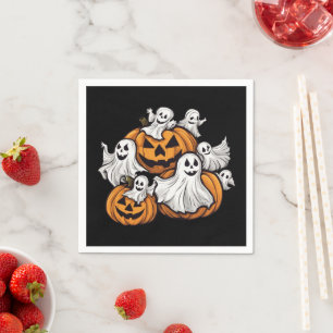 Halloween: Little Ghosts with Pumpkins - Napkins