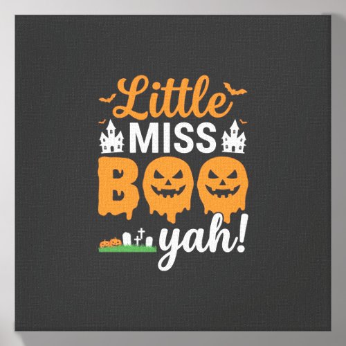 Halloween Little Miss Boo Yah Pumpkin Design_1 Canvas Photo Tile