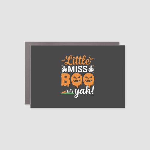 Halloween Little Miss Boo Yah Pumpkin Design_1 Car Magnet