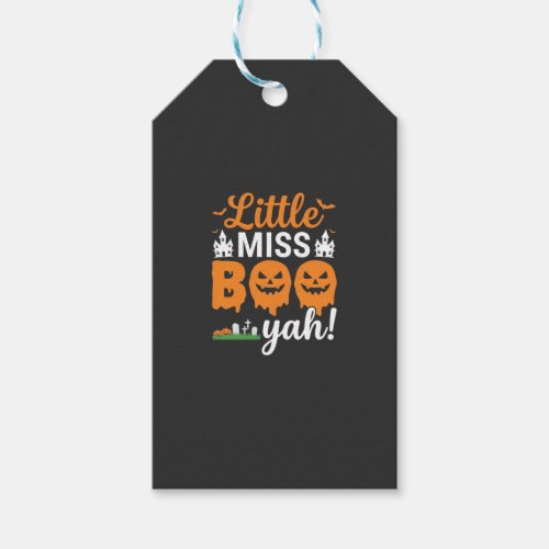 Halloween Little Miss Boo Yah Pumpkin Design_1 Gift Tags