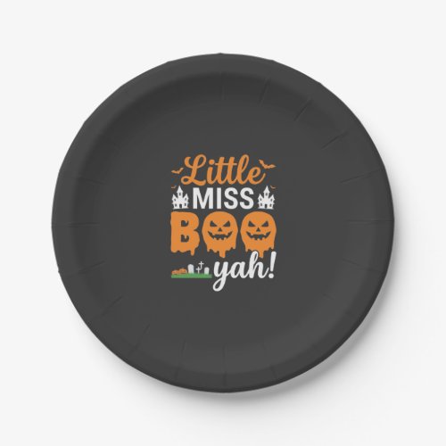 Halloween Little Miss Boo Yah Pumpkin Design_1 Paper Plates