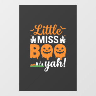 Halloween Little Miss Boo Yah Pumpkin Design_1 Window Cling