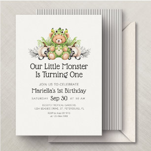 Halloween Little Monster 1st 2nd Birthday Invitation