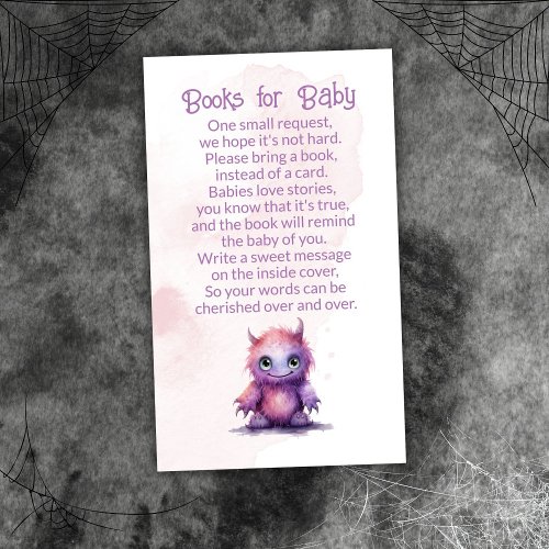 Halloween Little Monster Girl Books for Baby Enclosure Card