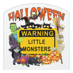 Halloween Little Monsters Door Sign