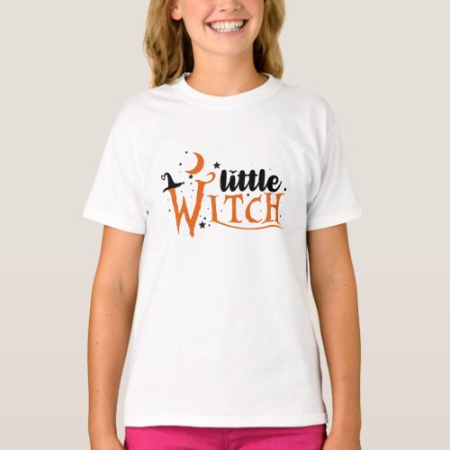Halloween Little Witch Girls Basic T_Shirt